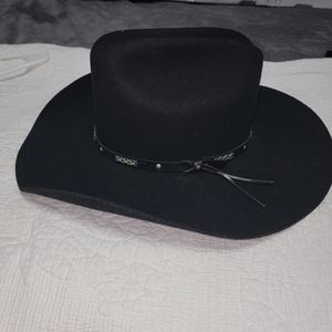 Black wool cow girl hat
